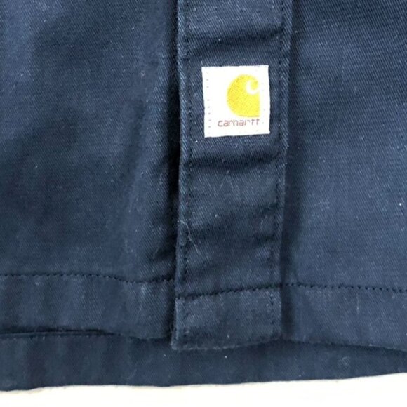 Carhartt Mens Work Shirt 2XL Relaxed Fit Button Up Navy Blue Short Sleeve Casual - Picture 7 of 9